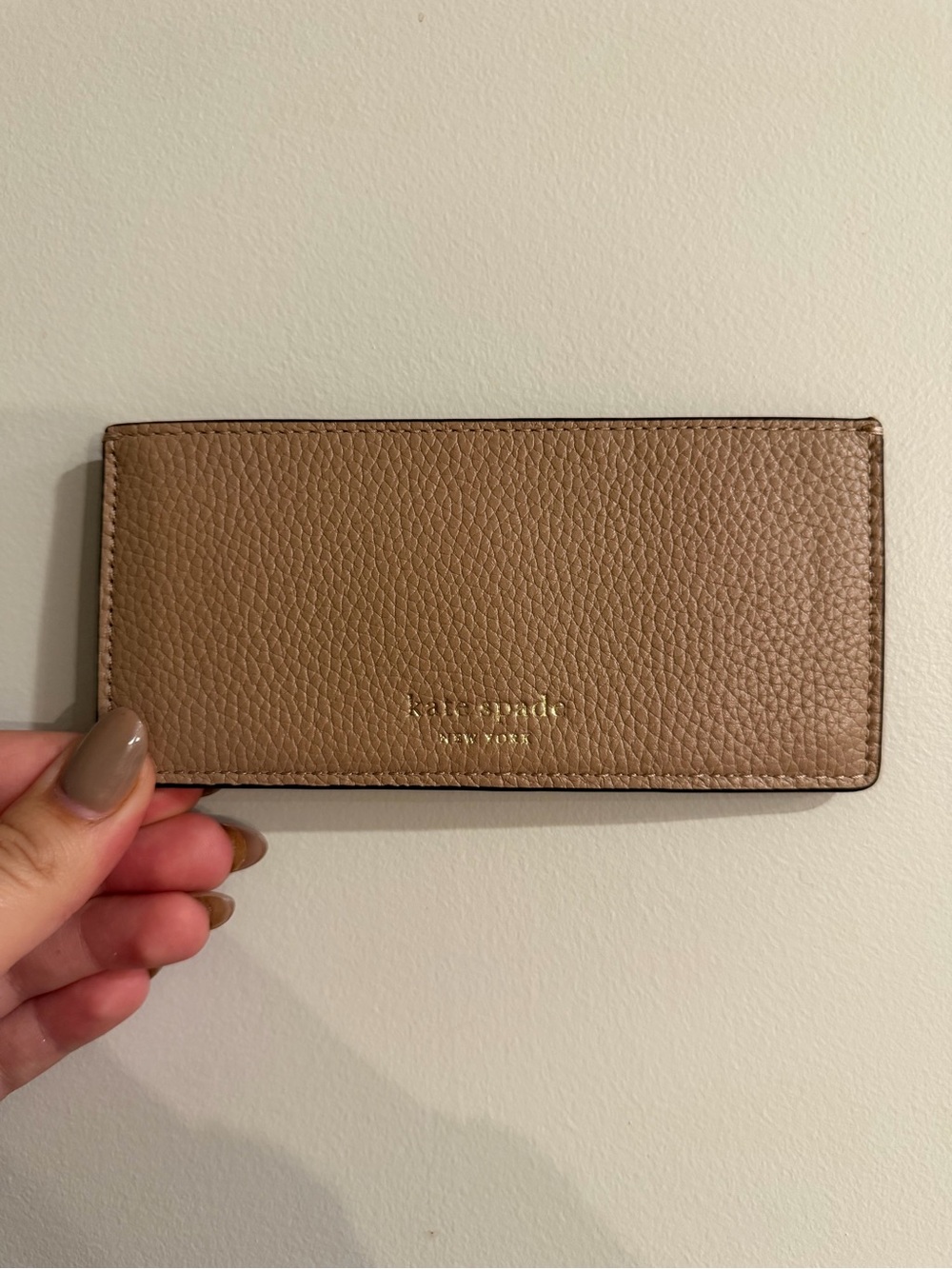 kate spade Taupe Leather Card Holder